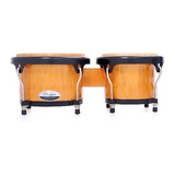 Bongos Parquer Custom Madera Natural Aro Negro 7 Y 8.5 C