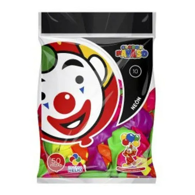 Globos Neón Fluorescentes Payaso 100 Piezas Apto Helio Tamaño 10 Fiesta