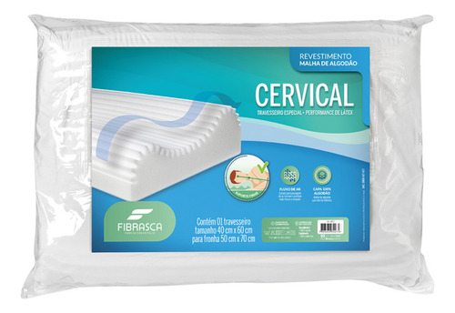 Travesseiro Ortopédico Cervical Lavável Fibrasca