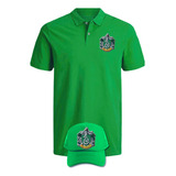 Camiseta Tipo Polo Slyterin Harry Obsequio Gorra Serie Green