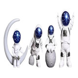 Figura De Astronauta De 4 Piezas, Decoración De Estatua