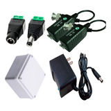 Kit Fuente 12v 1 Amp + Caja De Paso + Video Balun + Borneras