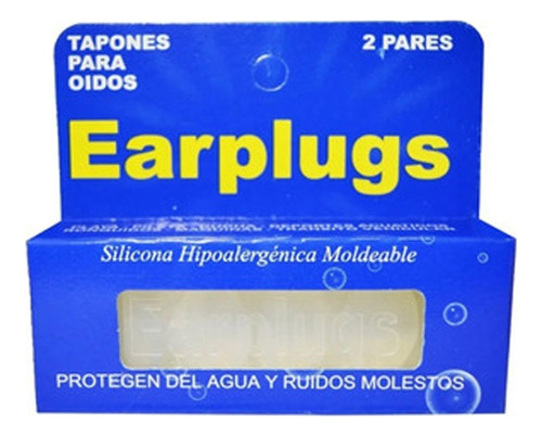 Tapon Para Oidos 4 Earplugs Silicona Transparente X 4 Cajas