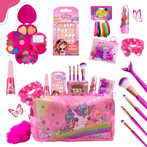 Kit Maquiagem Infantil Maleta + Batom , Sombra , Esmalte