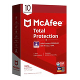 Antivirus Mcafee Total Protection+ Vpn 10 Dispositivos 1 Año