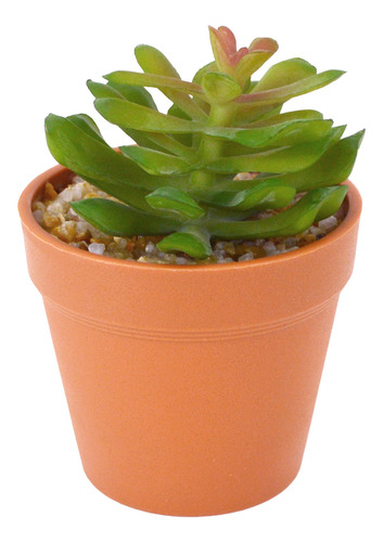 Mini Planta Artificial En Macetero Plástico 12cm Diseños