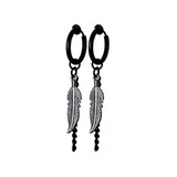 Pendientes Aros Para Hombre Mujer Pluma Punk Rock Piercing