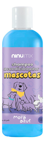 Shampoo Y Ancondicionador Para Perro Ninu 1 Litro Mascota Fragancia Mora Azul