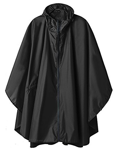 Poncho Impermeable Con Capucha Y Bolsillo Para Adulto Negro