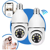 Kit 2 Cameras Wifi 5g E 2.4g Lampada Segurança Externa Hd
