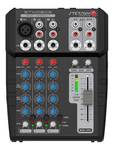 Mesa Stetsom 3 Canais 4 Bandas Som Automotivo Stm0803