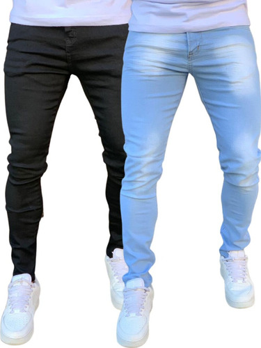 Kit 2 Calça Jeans Masculina Skinny C/ Lycra Elastano Premium