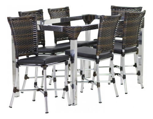 Conjunto 6 Cadeiras Angra E Mesa De Jantar Haiti Em Alumínio