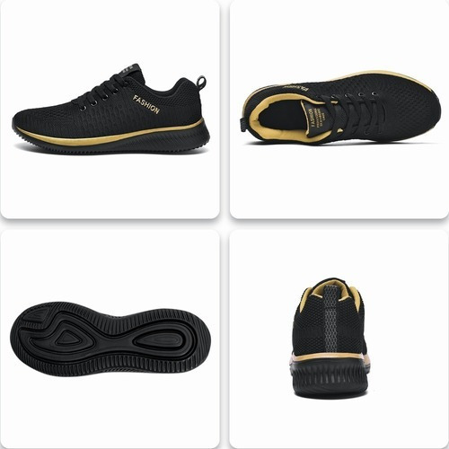 Tenis Negros Hombre Zapatillas Transpirables De Talla Grande