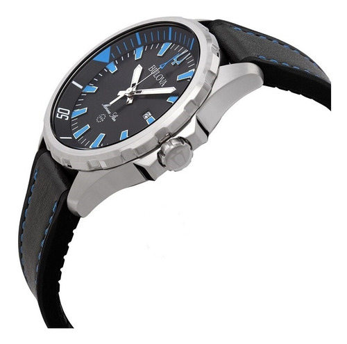 Relógio Bulova Masculino Marine Star 96b337 Azul Aço