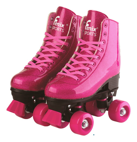 Patins Roller Skate Infantil Adulto Ajustável 4 Rodas Fenix