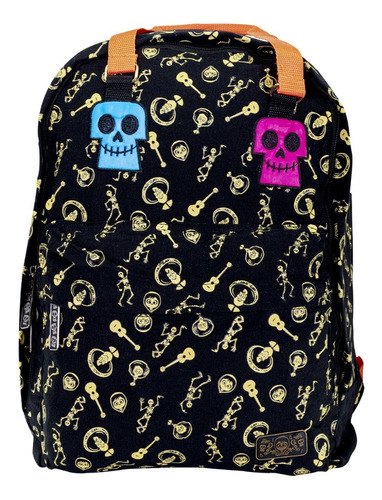 Mochila Escolar Coco Disney Edición Música Y Tradición Color Negro