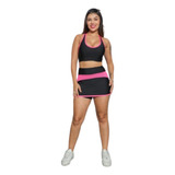 Conjunto Saia Shorts + Top Fitness Academia Suplex Fitness