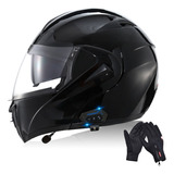 Casco Sin Rostro Con Doble Espejo Y Auriculares Bluetooth