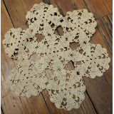 Antigua Carpeta Crochet Macrame 25 Cm Circular 
