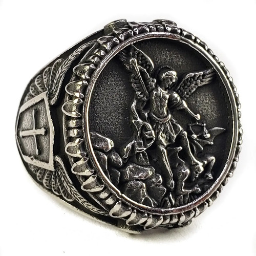 Anillo Arcangel Miguel Ángel Protección Acero Inoxidable B
