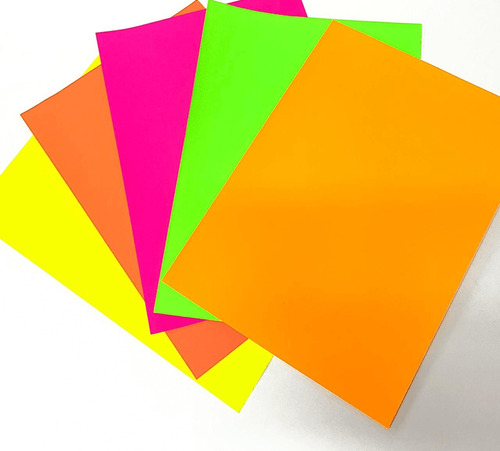 Papel Neon A4 Adesivo 100g 20 Folhas - Escolha A Cor