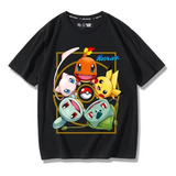 Camiseta De Manga Corta Con Estampado Creativo Pikachu Bulba