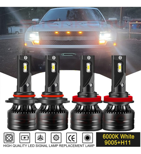 Kit De Focos Led Luz Alta Y Baja 30000 Lm 9005 H11 Para Ford