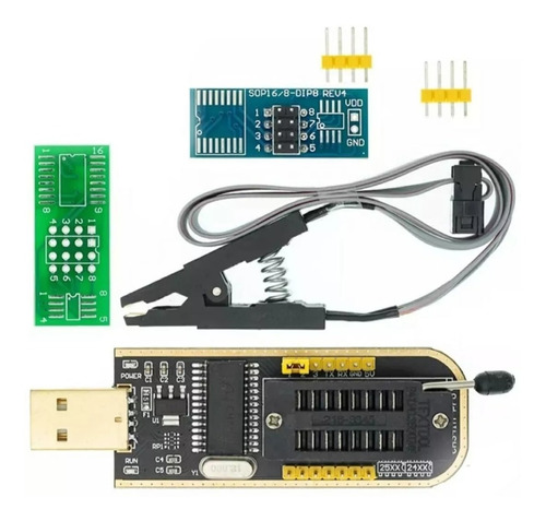 Adaptador Usb Gravador Leitor Programador Eprom+pinçajacaré