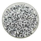 25gr Letra Pastilla Blanca Y Negra Plastico Bijou Pulsera