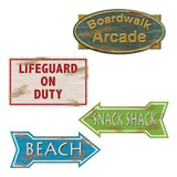 Beistle 57502 Beach Sign Cutouts, 4 Per Package