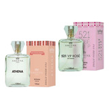 Kit 2 Perfume Feminino Amakha Paris 521 Rose Athena 100ml