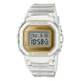 Reloj Casio G-shock Gmd-s5600sg-7 Mujer Correa Transparente Bisel Transparente Fondo Dorado Oscuro