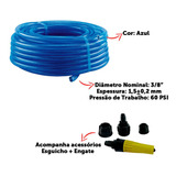 Mangueira 30m De Jardim Azul Com Engate, Esguicho Force Line