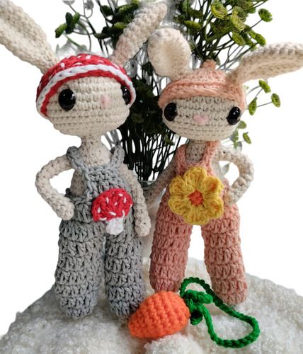 Conejo Articulado Con Ropa Muñeco Amigurumi Tejido Crochet