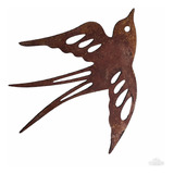 Golondrina 48x42 Para Pared En Chapa De Hierro Efecto Oxido