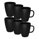 Taza De Vidrio Mug Negro Mate Durax Armonia X6