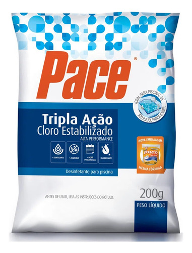 Pastilha De Cloro Pace Tripla Ação 3x1 200 G