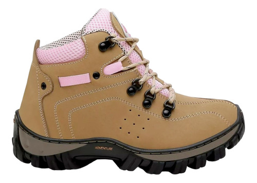 Bota Adventure Feminina Trilha Couro Legítimo Palmilha Gel