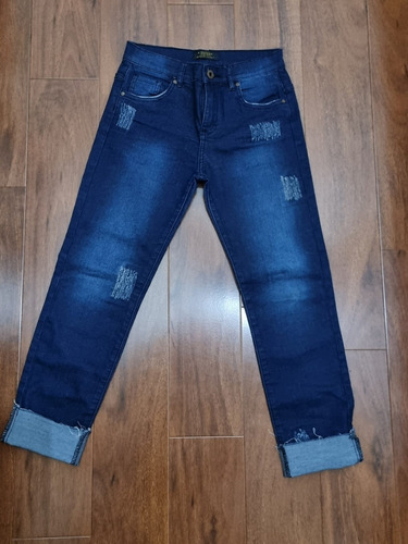 Pantalón Jean Niño Wanama T. 10 Elastizado Chupin Impecable 