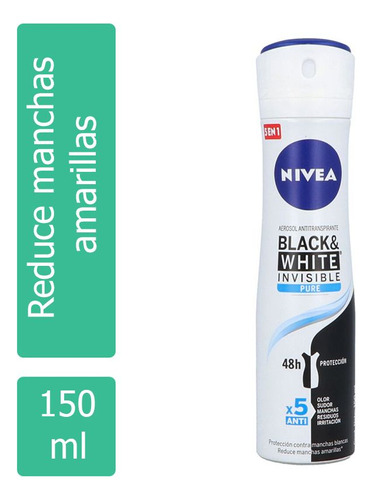 Antitranspirante Nivea Invesible For Black & White 48h Envas