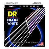 Encordoamento Violão Aço Neon White Dr Strings 011 - Branca