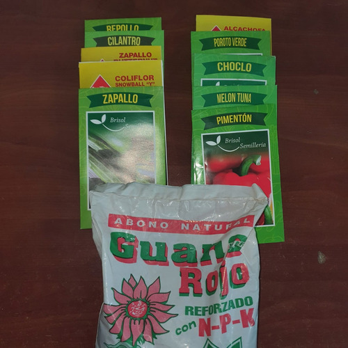 Pack 10 Sobres Semillas Hortalizas Más Guano Rojo 