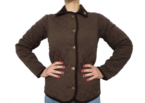 Campera De Dama Matelasseada De Microfibra Chocolate Crespo 