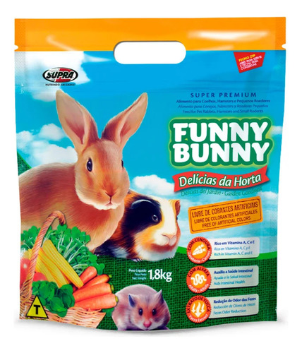 Ração Funny Bunny Delicias Da Horta Para Roedores 1,8kg