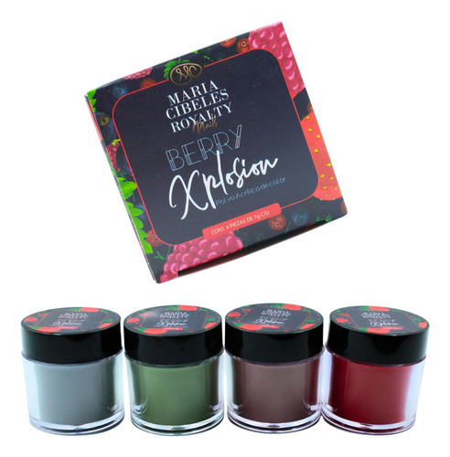 Colecciones Acrílico Uñas 4 Pzs. Maria Cibeles Royalty Color Berry Xplosion
