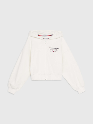 Sudadera Blanca Con Capucha Y Logo De Niña Tommy Hilfiger