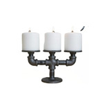 Candelero Tuberia Industrial Para 3 Velas