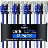 Cable Ethernet Maximm Cat 6 De 5 Pies (paquete De 12), Lan