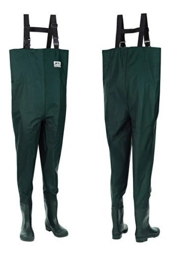 Wader De Pvc Nylon Waterdog Con Botas Y Tiradores